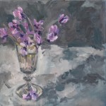 “Cyclamen in antique glass” Oil on board 30cm x 30cm SOLD