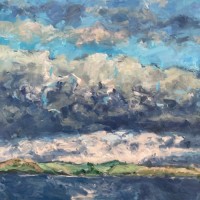 “Cloud break over Killyleagh” Oil on canvas 60cm x 60cm x 4cm